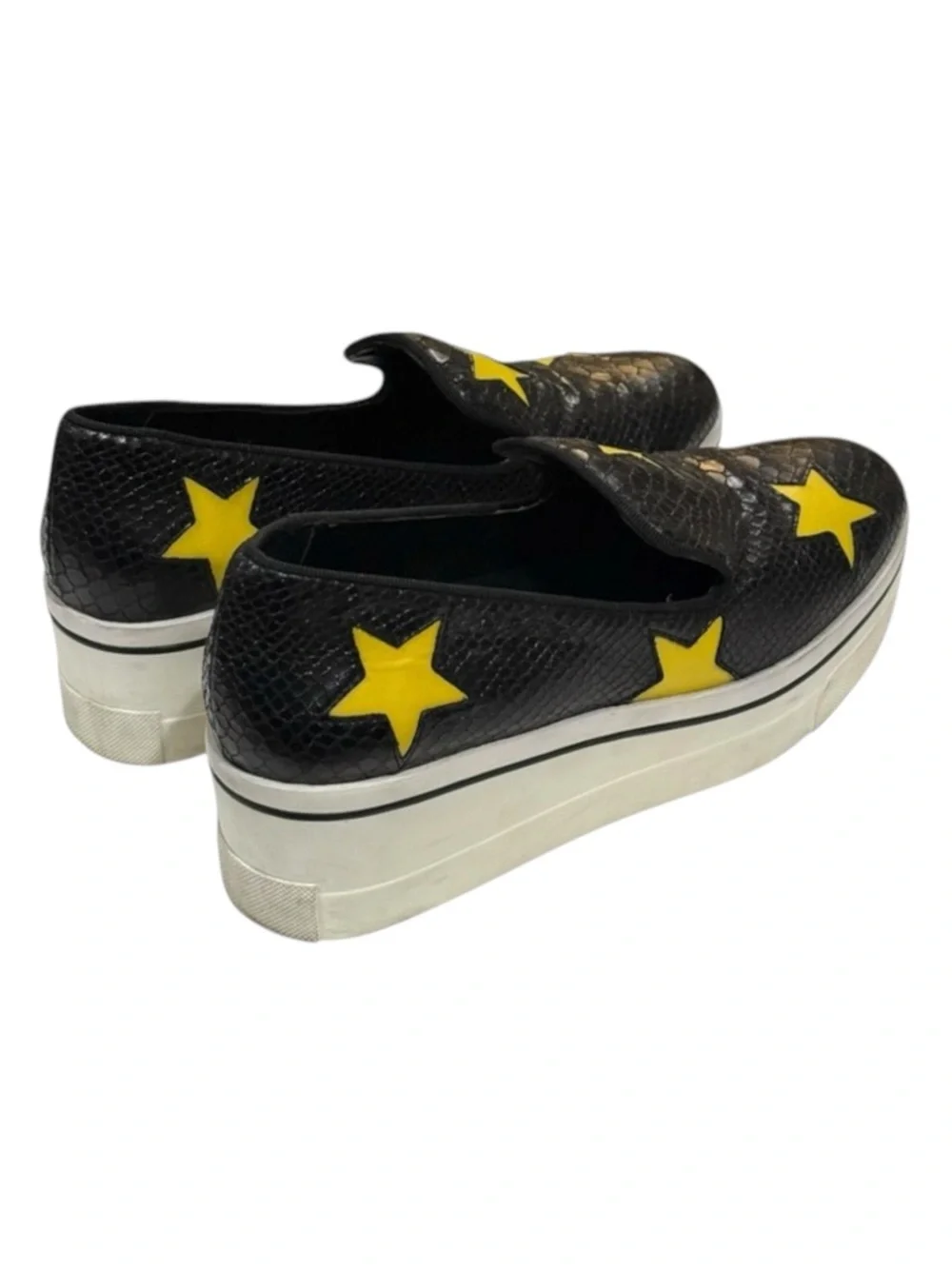 Stella McCartney ★ Binx Platform Loafers ★ Black ★ Yellow Stars ★ 40 9M 9.5M